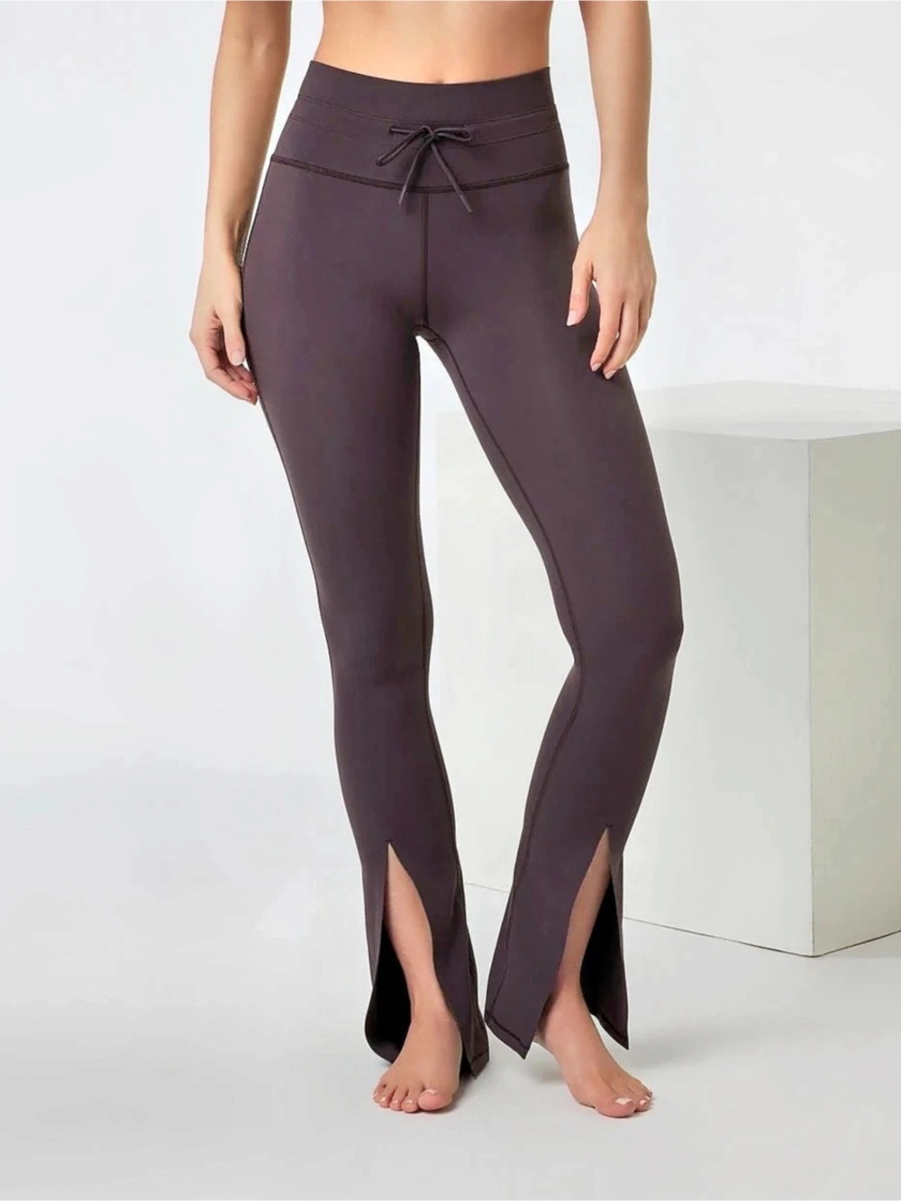 Vuori Daily Split Flare Split Hem Leggings Brown